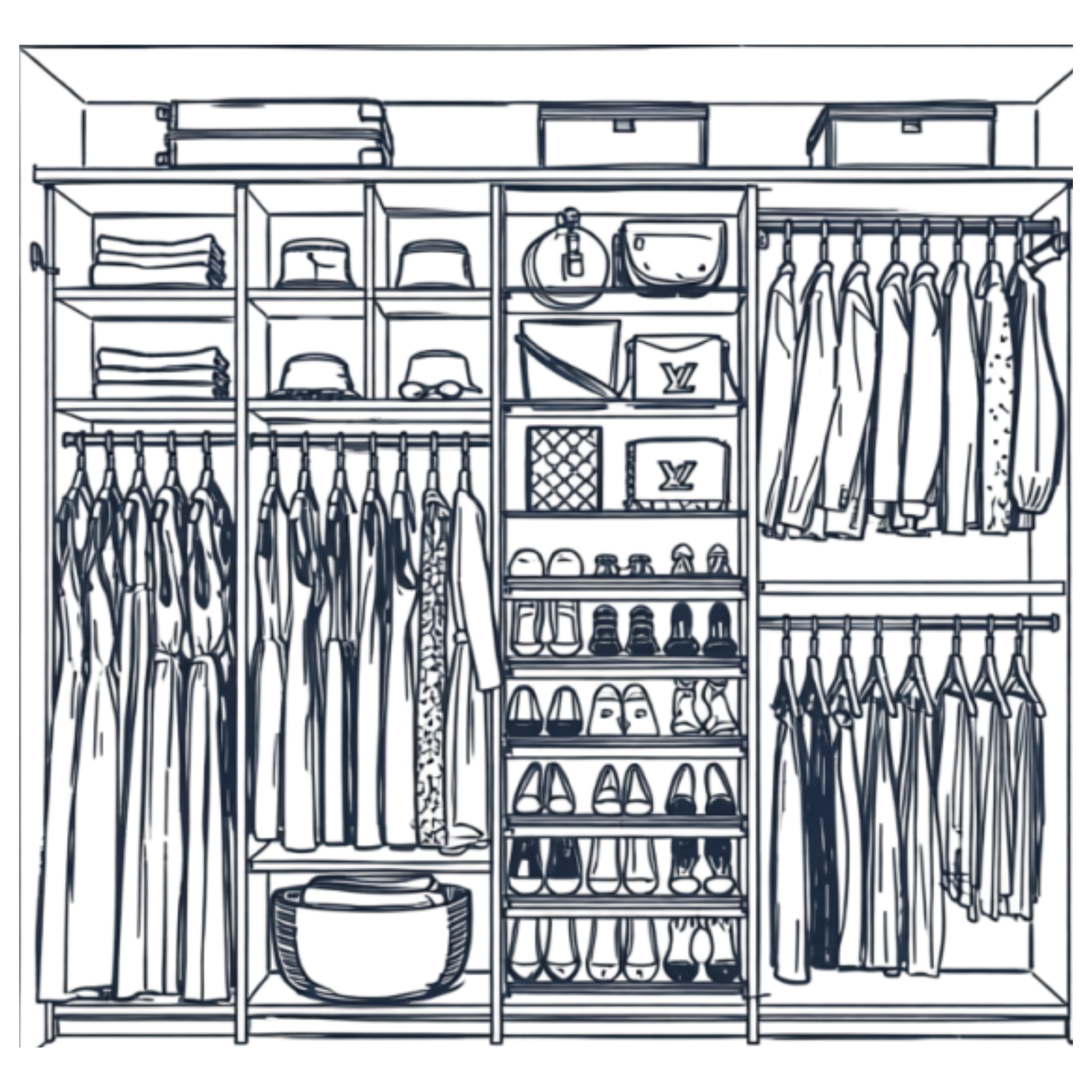 A beautifully organised closet